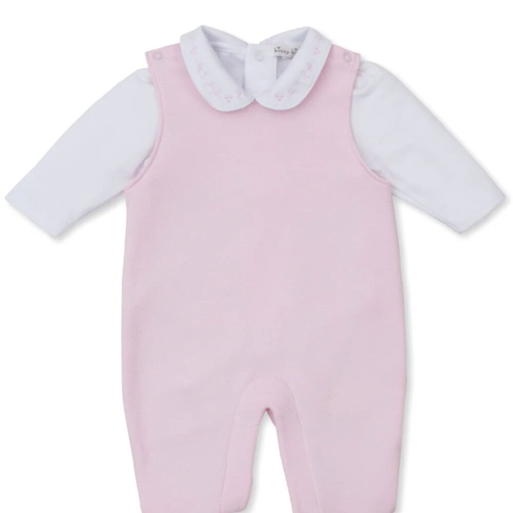 NWOT Kissy Kissy Pink Baby Girl Overalls Matching Outfit 3-6 Months